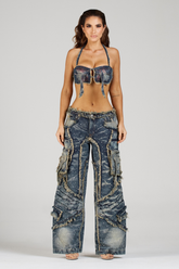 SET APPALUSEÉ BLUE CON PEDRERÍA (PREVENTA)