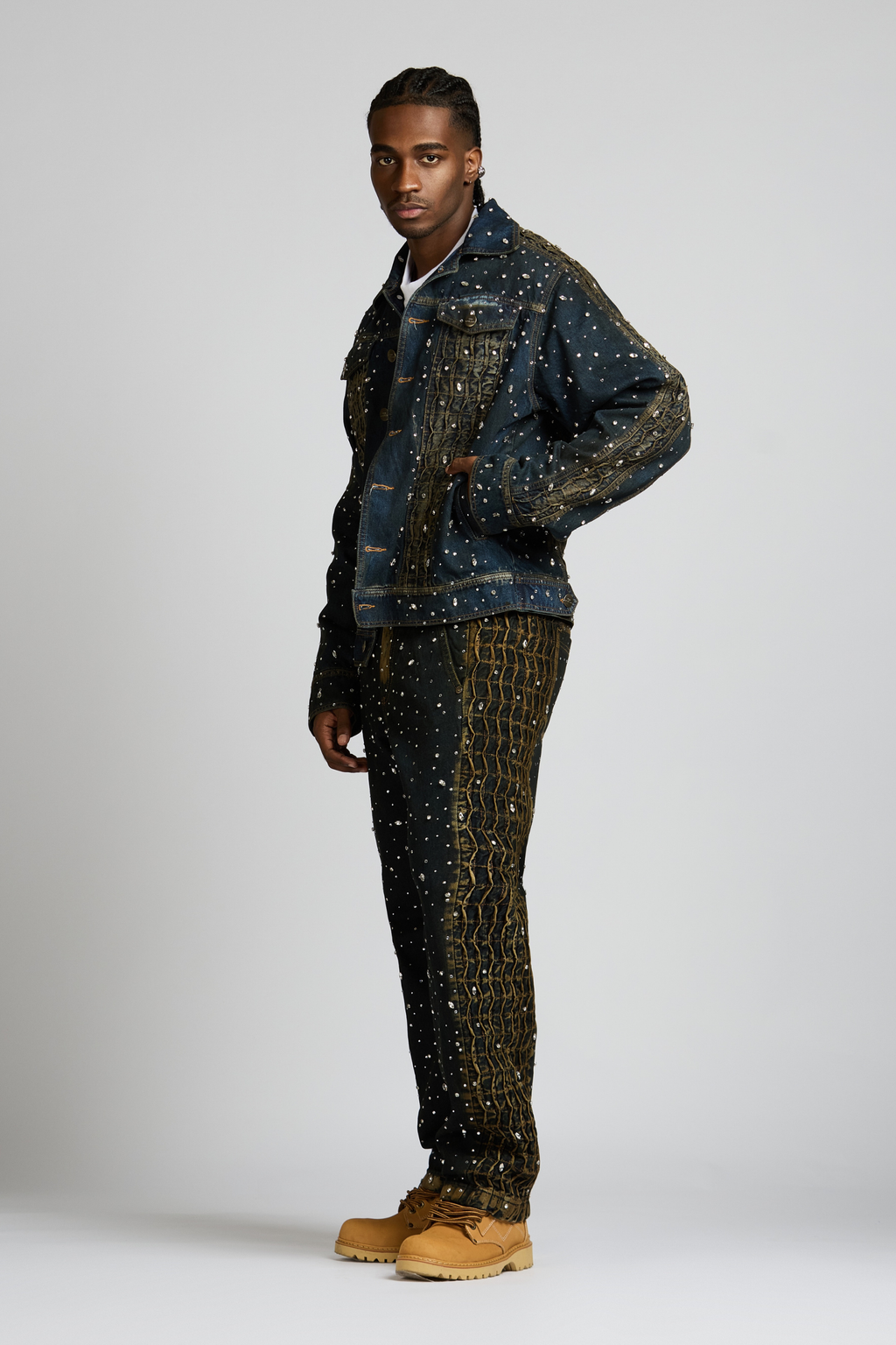 SET CHAQUETA Y JEAN URUS BLUE CON PEDRERÍA
