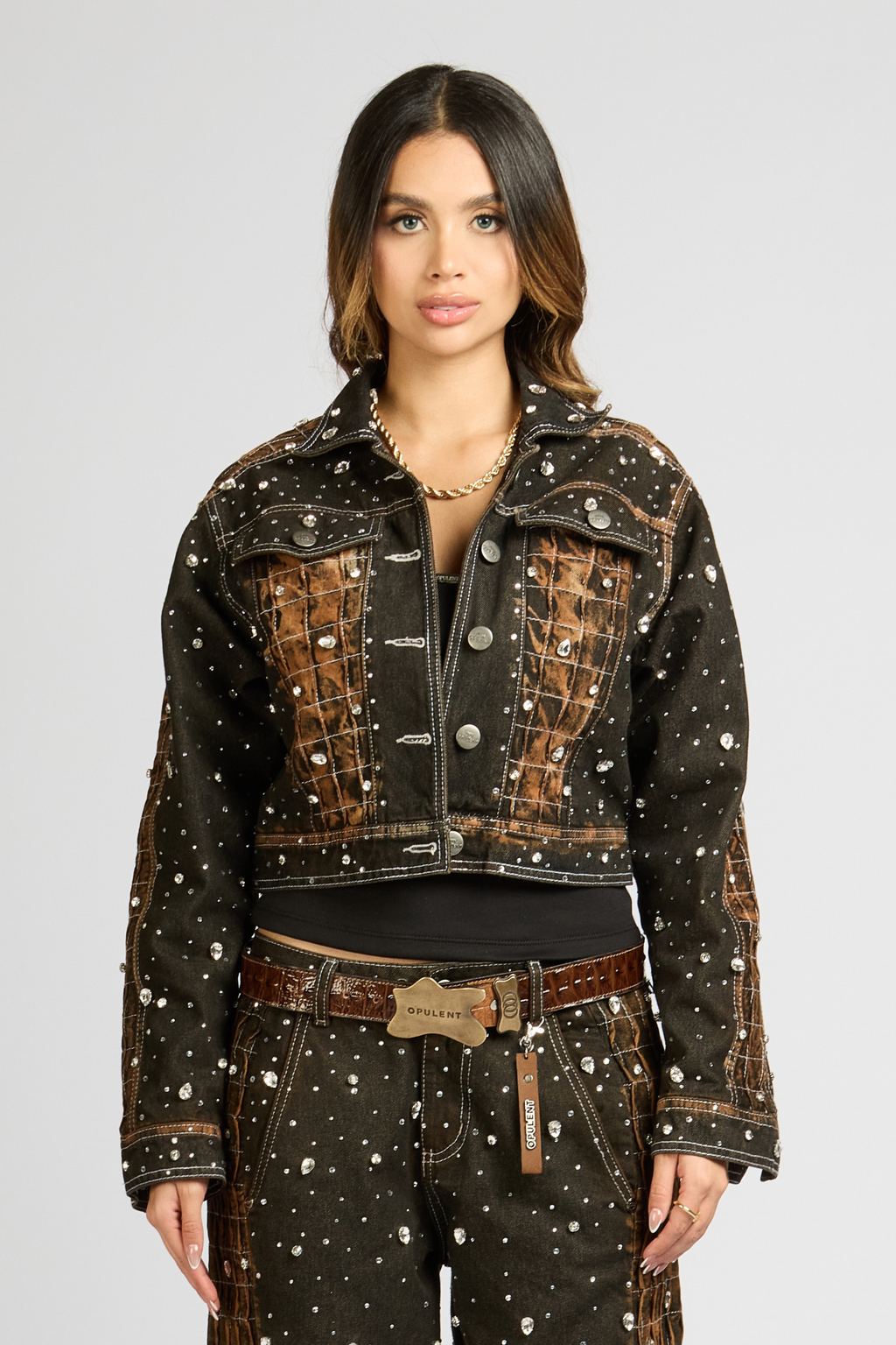 CHAQUETA URUS BLACK CON PEDRERÍA WOMAN