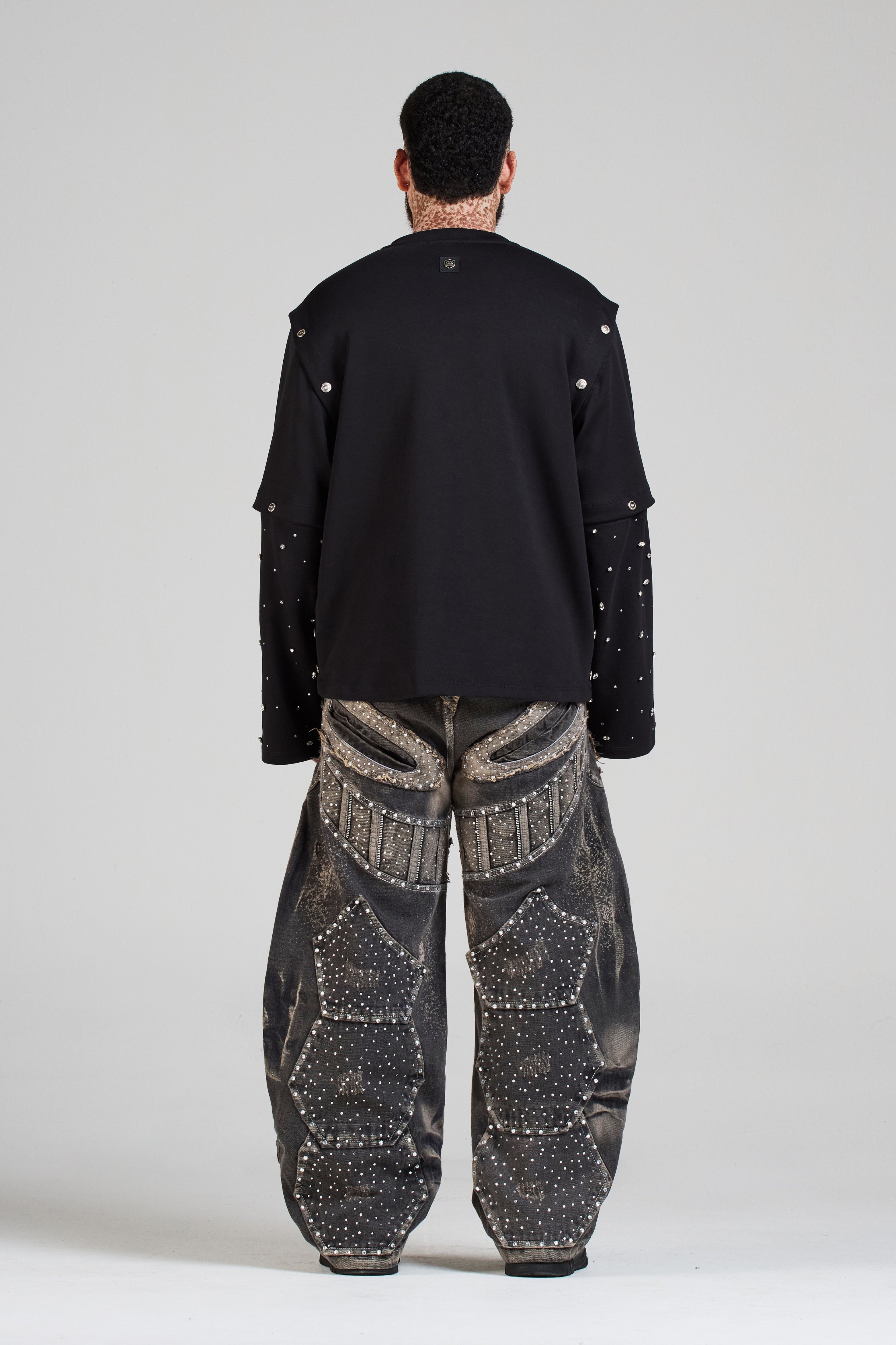 SET BUZO Y JEAN FACEBLACK MEN CON PEDRERÍA