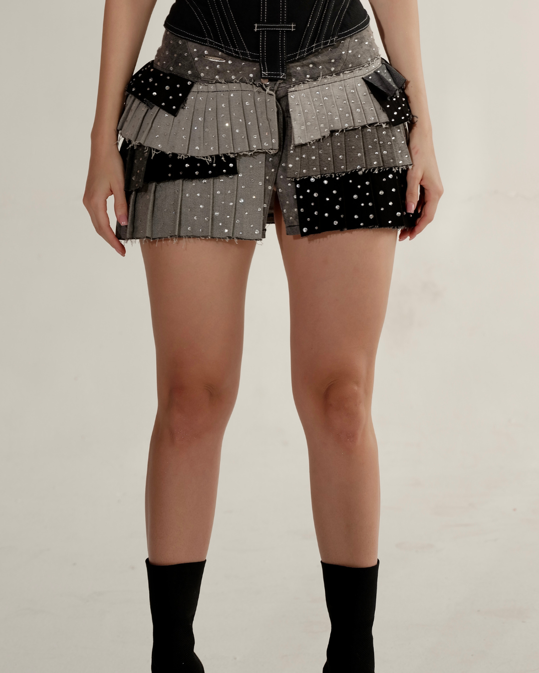 FALDA SHINY FUSSION PRENSES GRIS