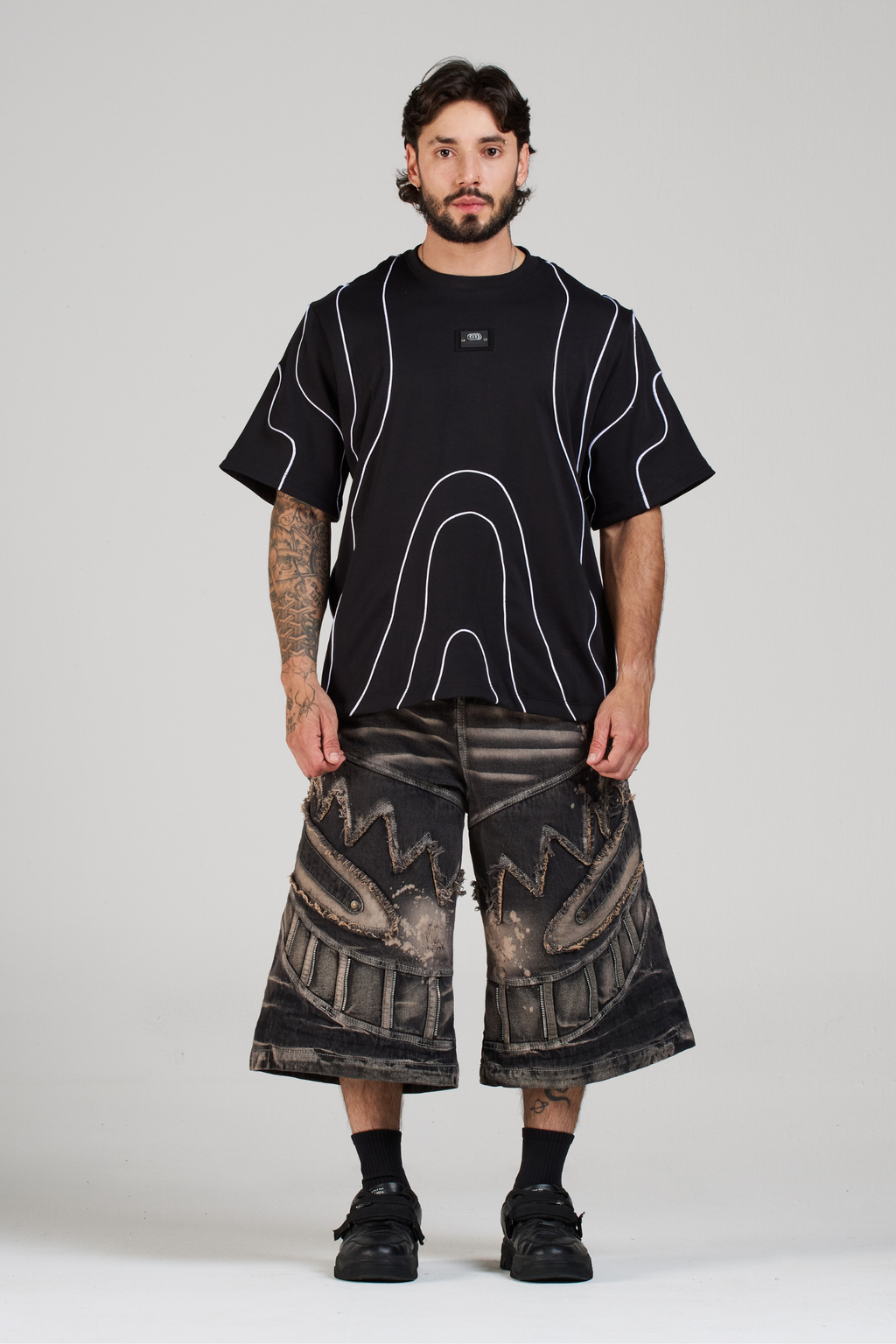 SET CAMISTA Y BERMUDA FACE COFFEBLACK