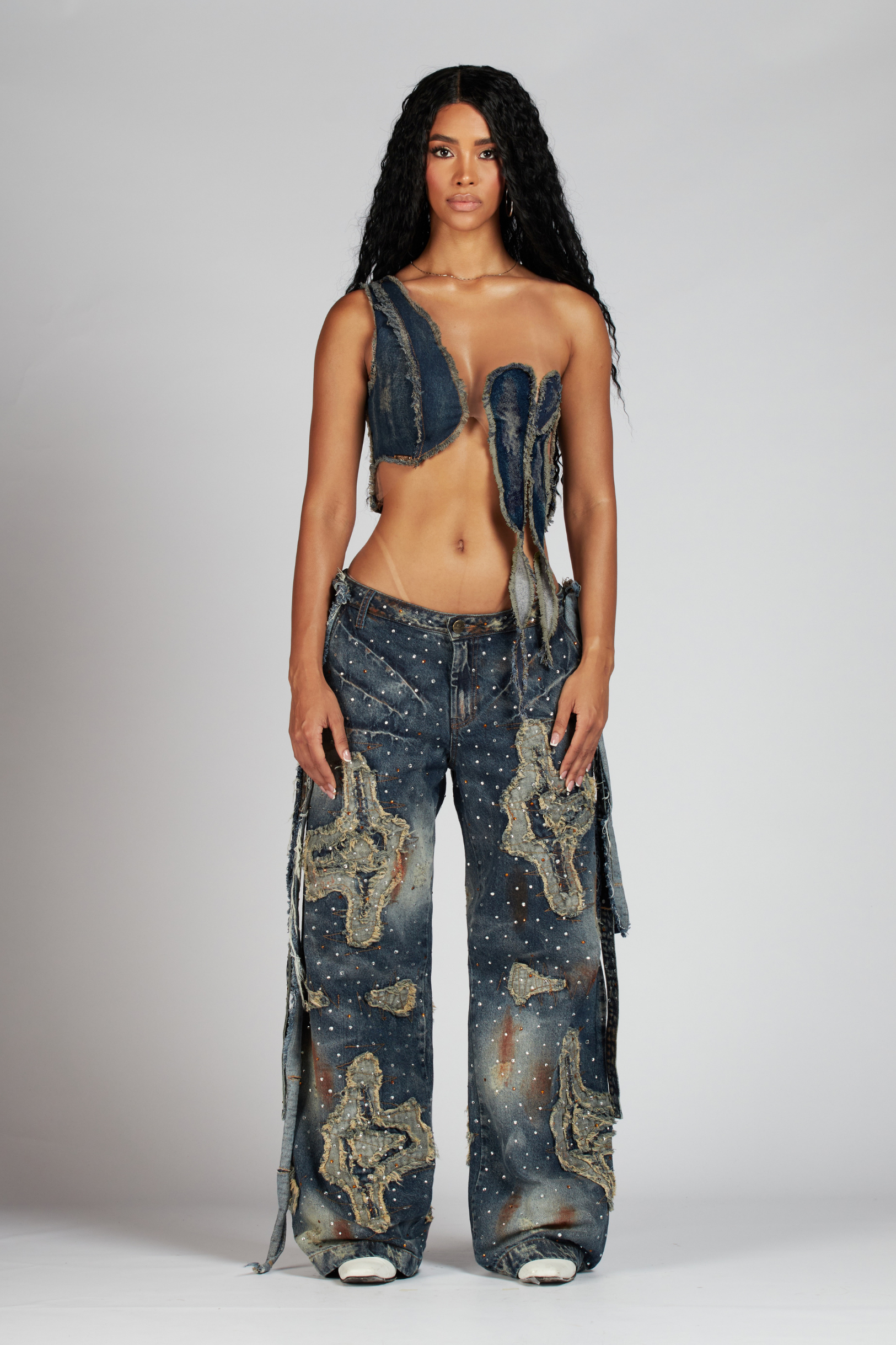 SET CROP Y JEAN SPURS WOMAN CON PREDRÉRIA