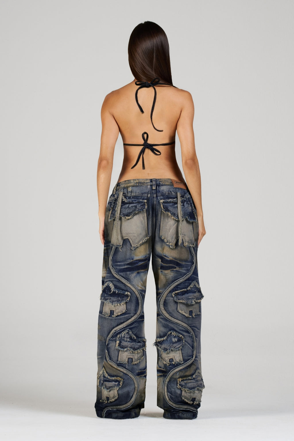 SET CROP TOP MÓNACO Y JEAN VIBRANIUM AZUL