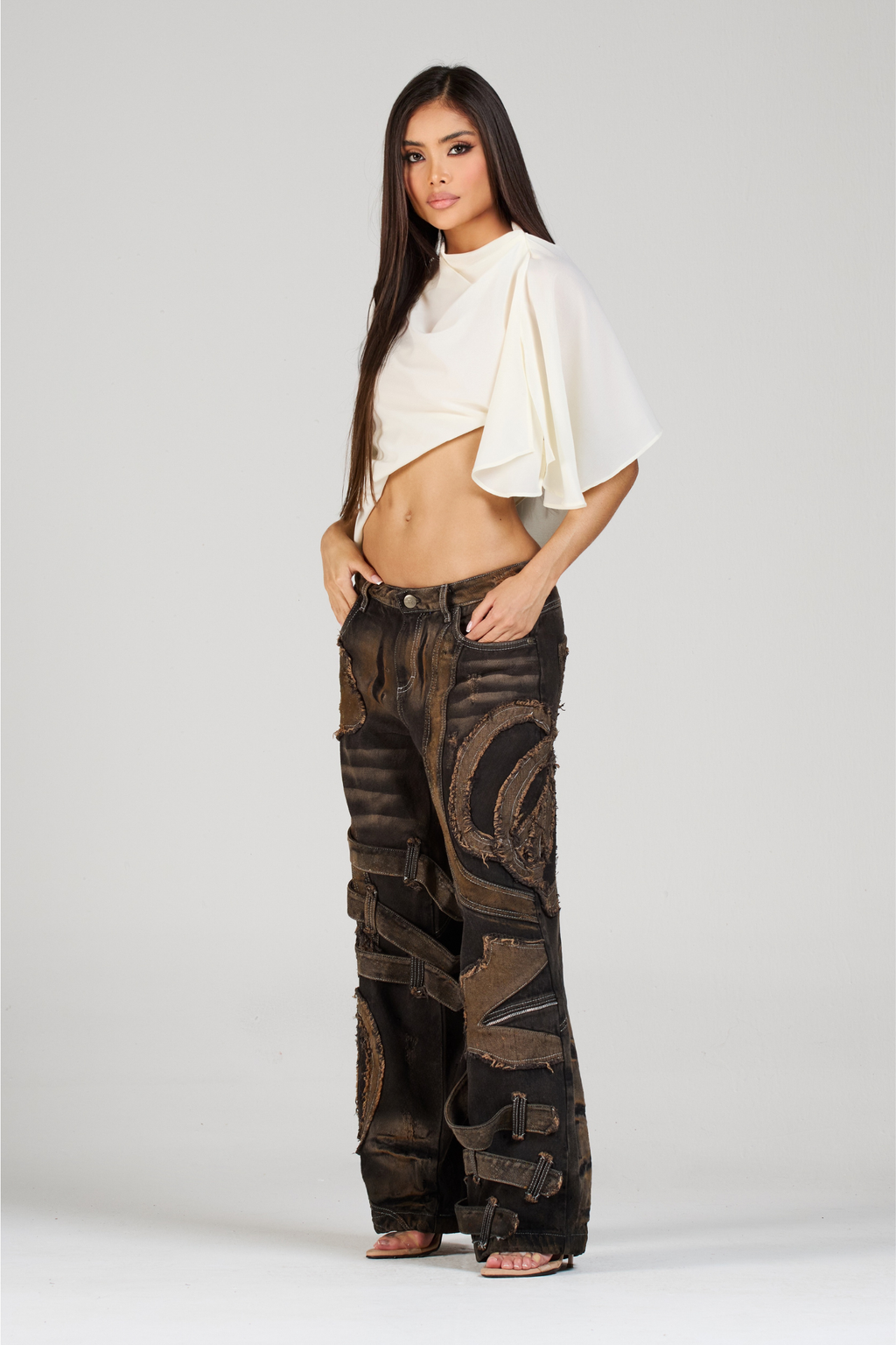 SET BLUSA Y JEAN EMBLEM BLACK