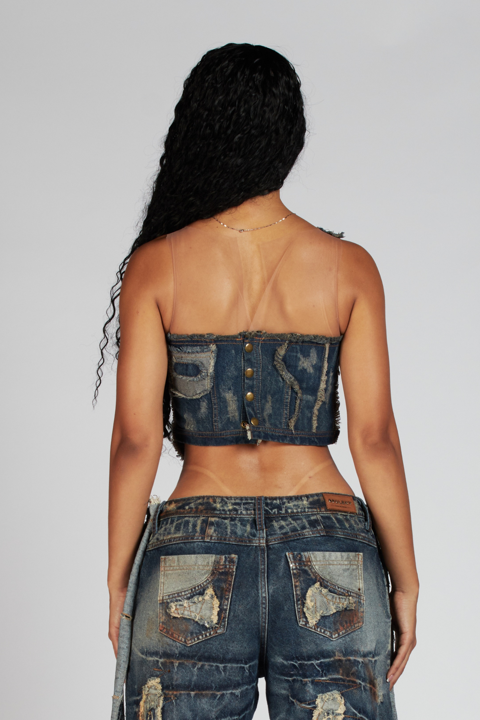 CROP TOP CASPIO AZULDENIM