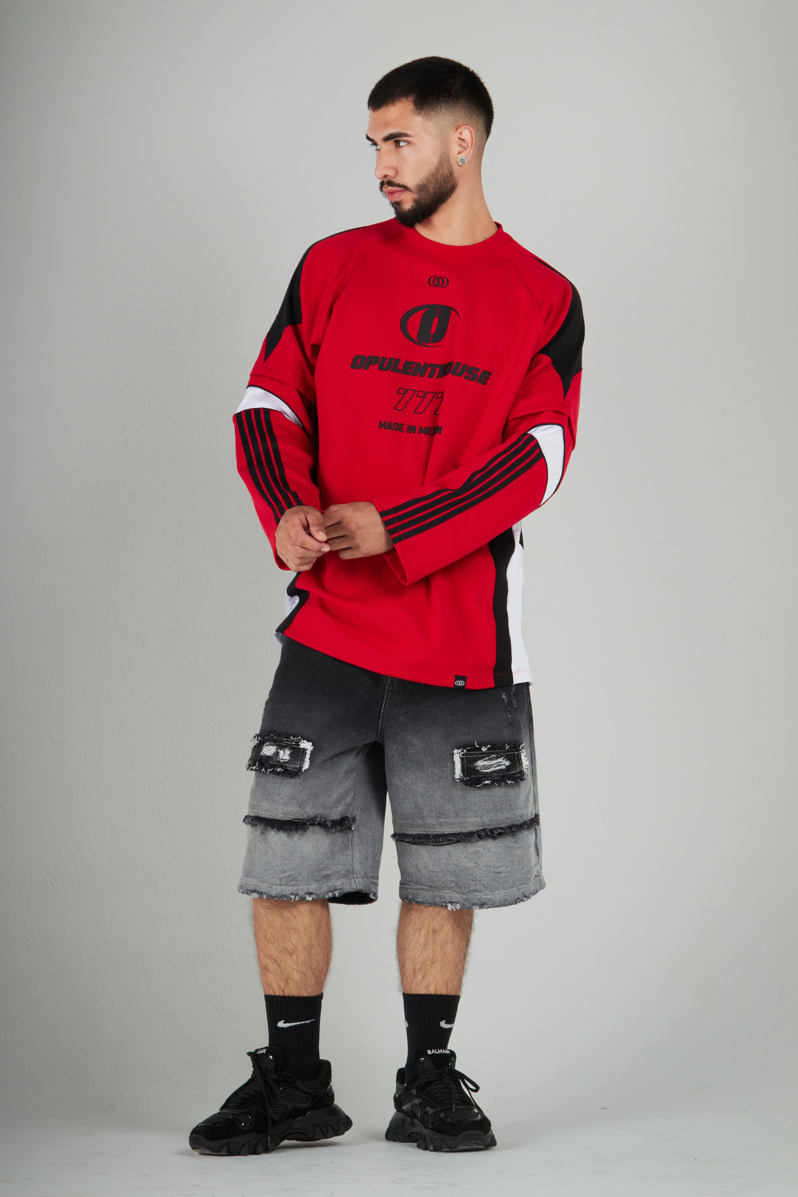 SET BERMUDA BOLLEX Y BUZO HIPERION ROJO