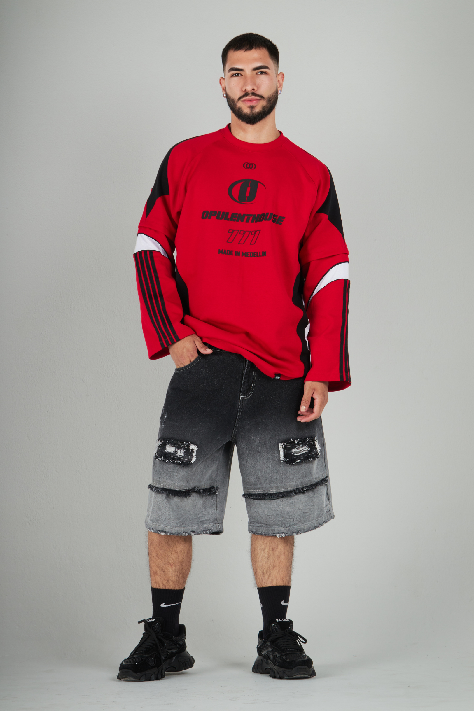 SET BERMUDA BOLLEX Y BUZO HIPERION ROJO