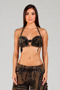 CROP TOP SPURS NEGRO