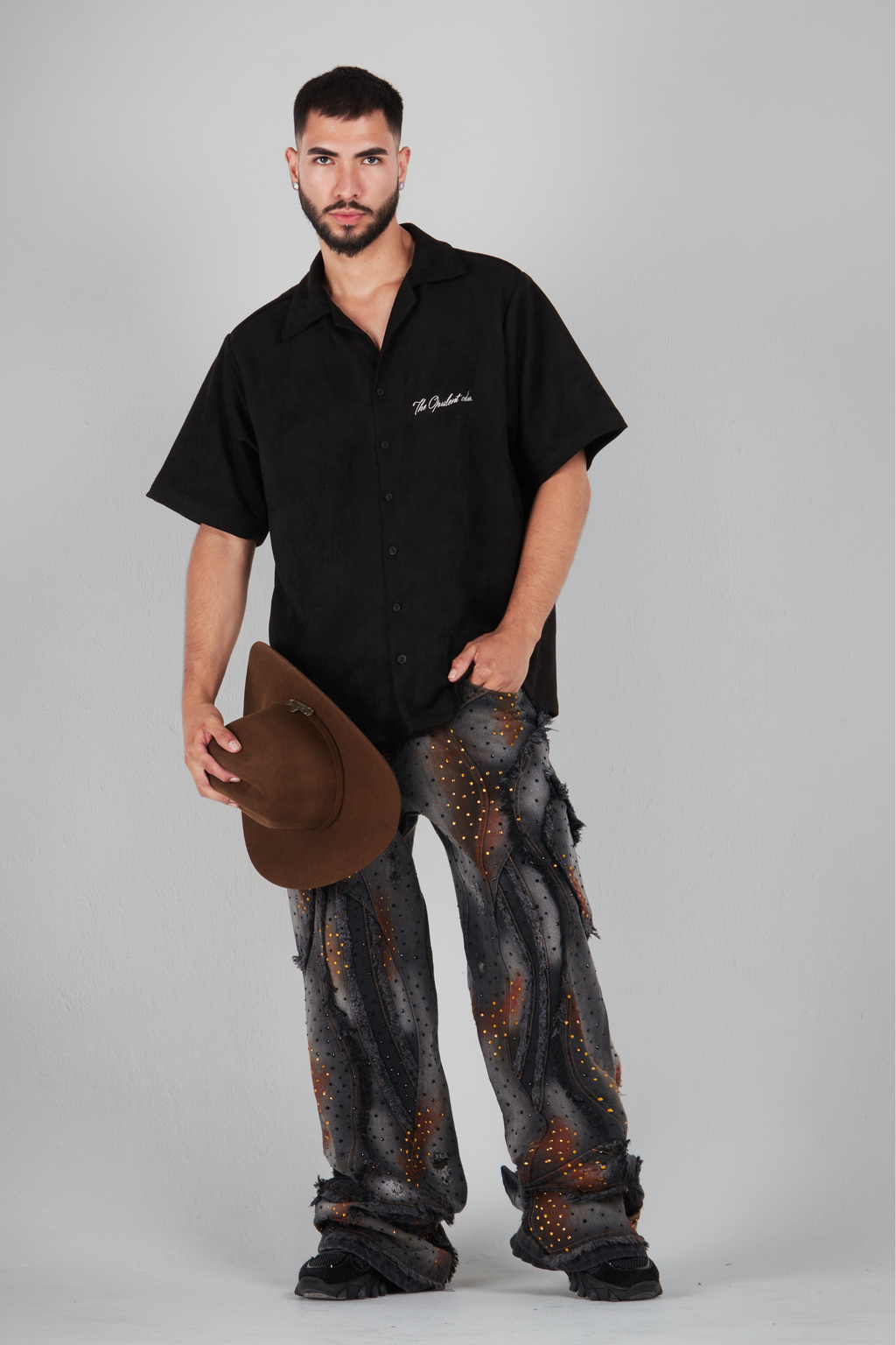 SET SHINY FLAME Y CAMISA LUCIANO NEGRA