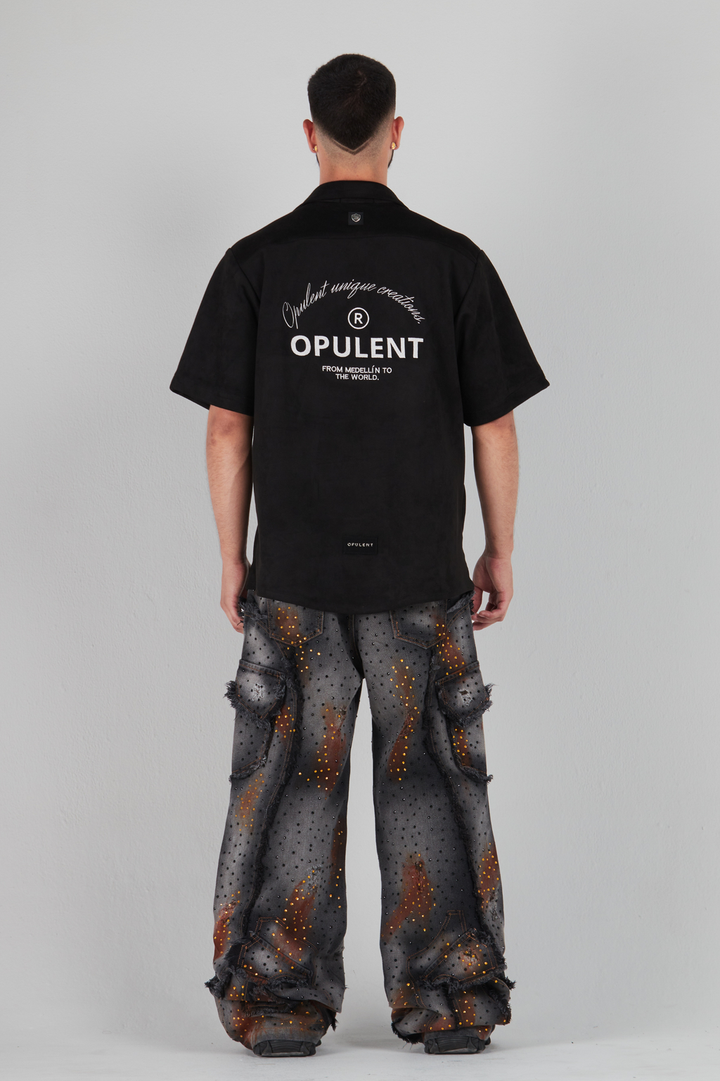 SET SHINY FLAME Y CAMISA LUCIANO NEGRA