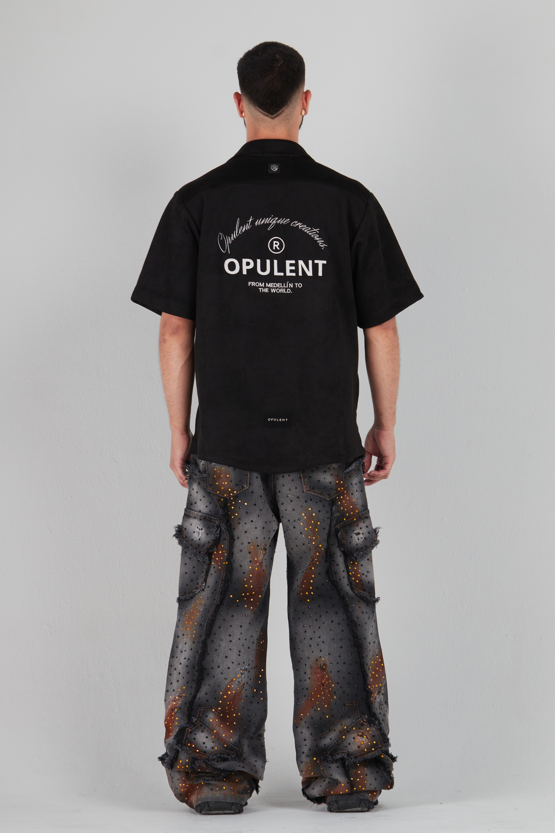 SET SHINY FLAME Y CAMISA LUCIANO NEGRA