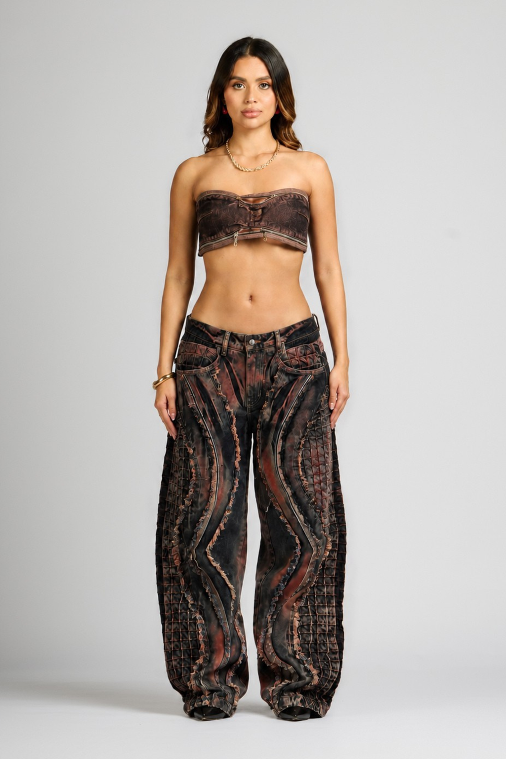 SET CROP Y JEAN DIAMANTE NEGRO