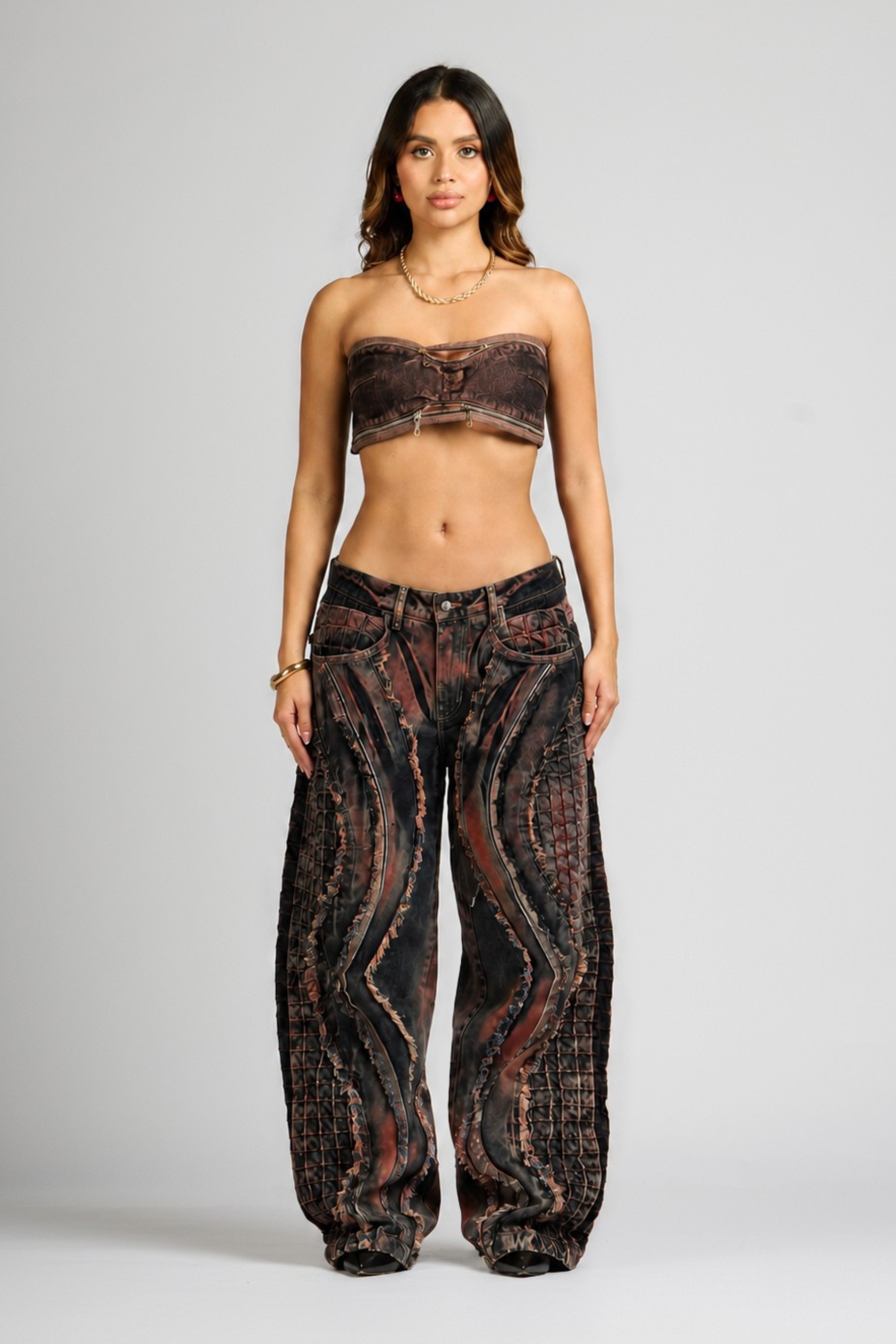 SET CROP Y JEAN DIAMANTE NEGRO