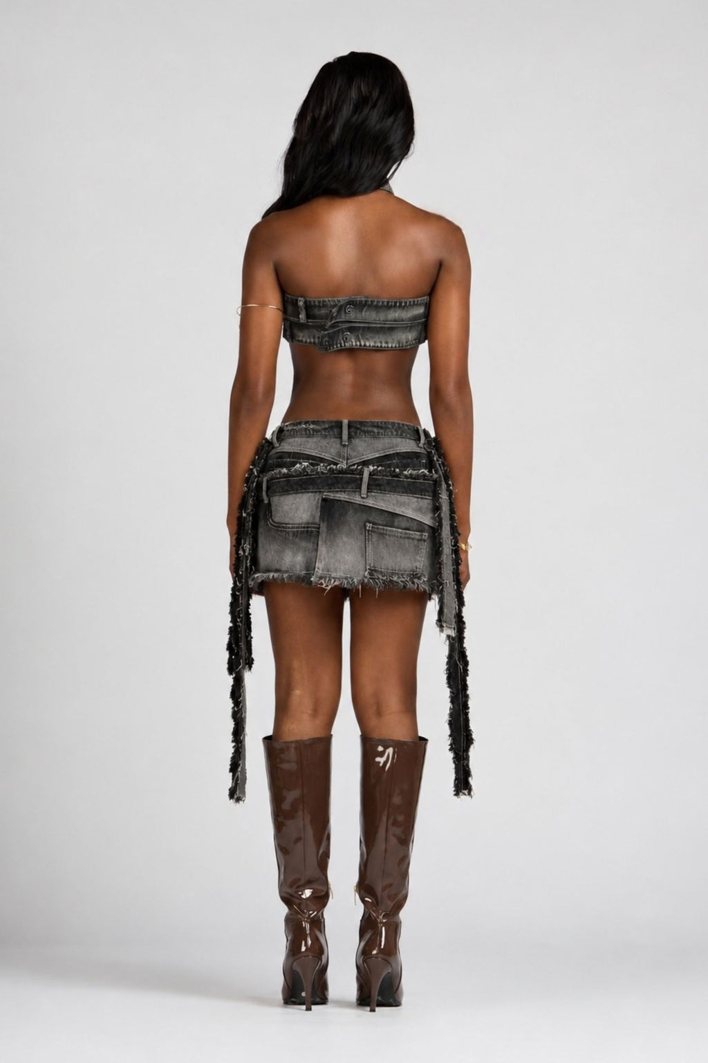 SET CROTOP Y FALDA ARDENAS BLACK