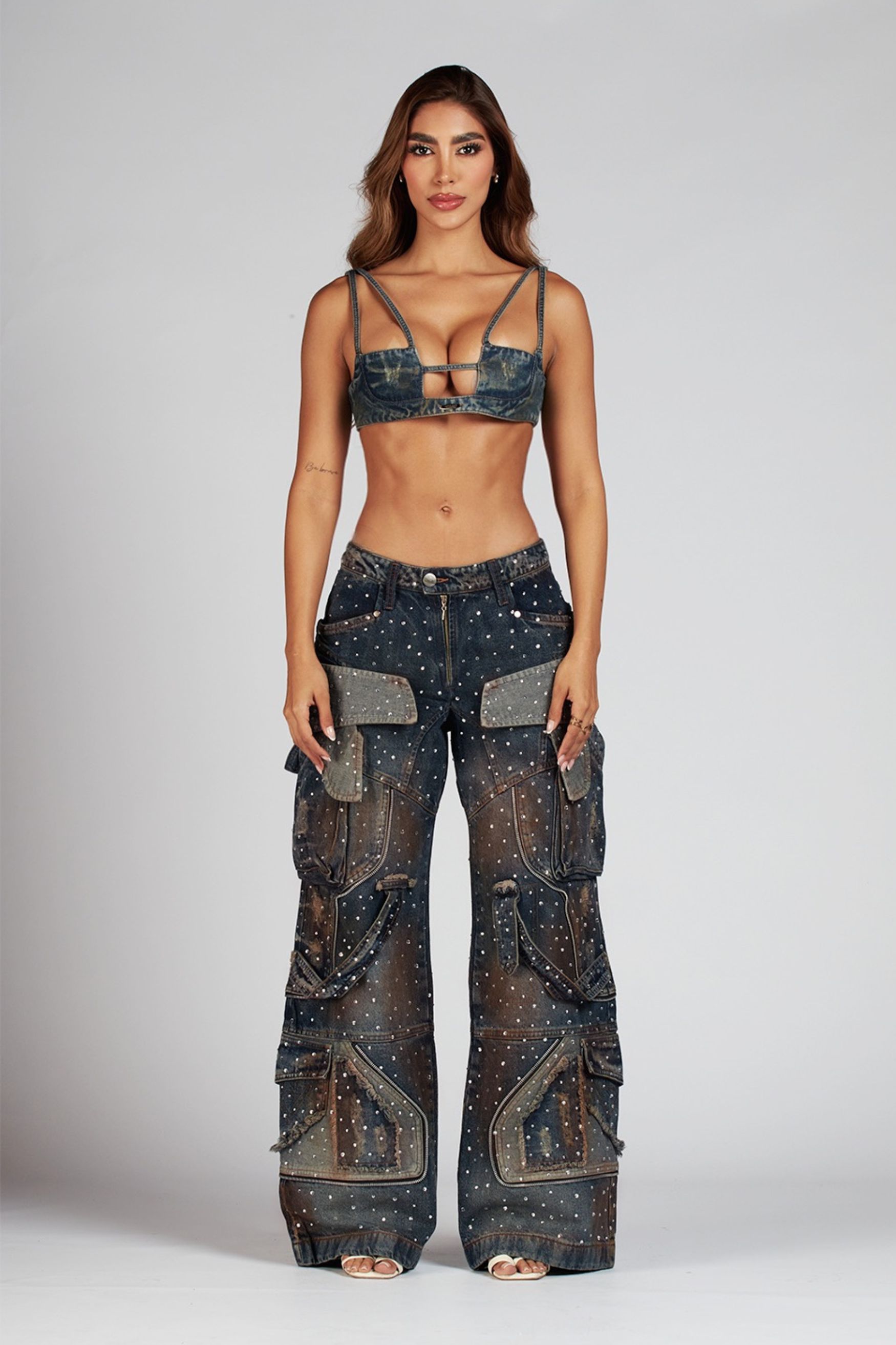 SET SIGNATURE WOMAN AZUL CON PEDRERIA