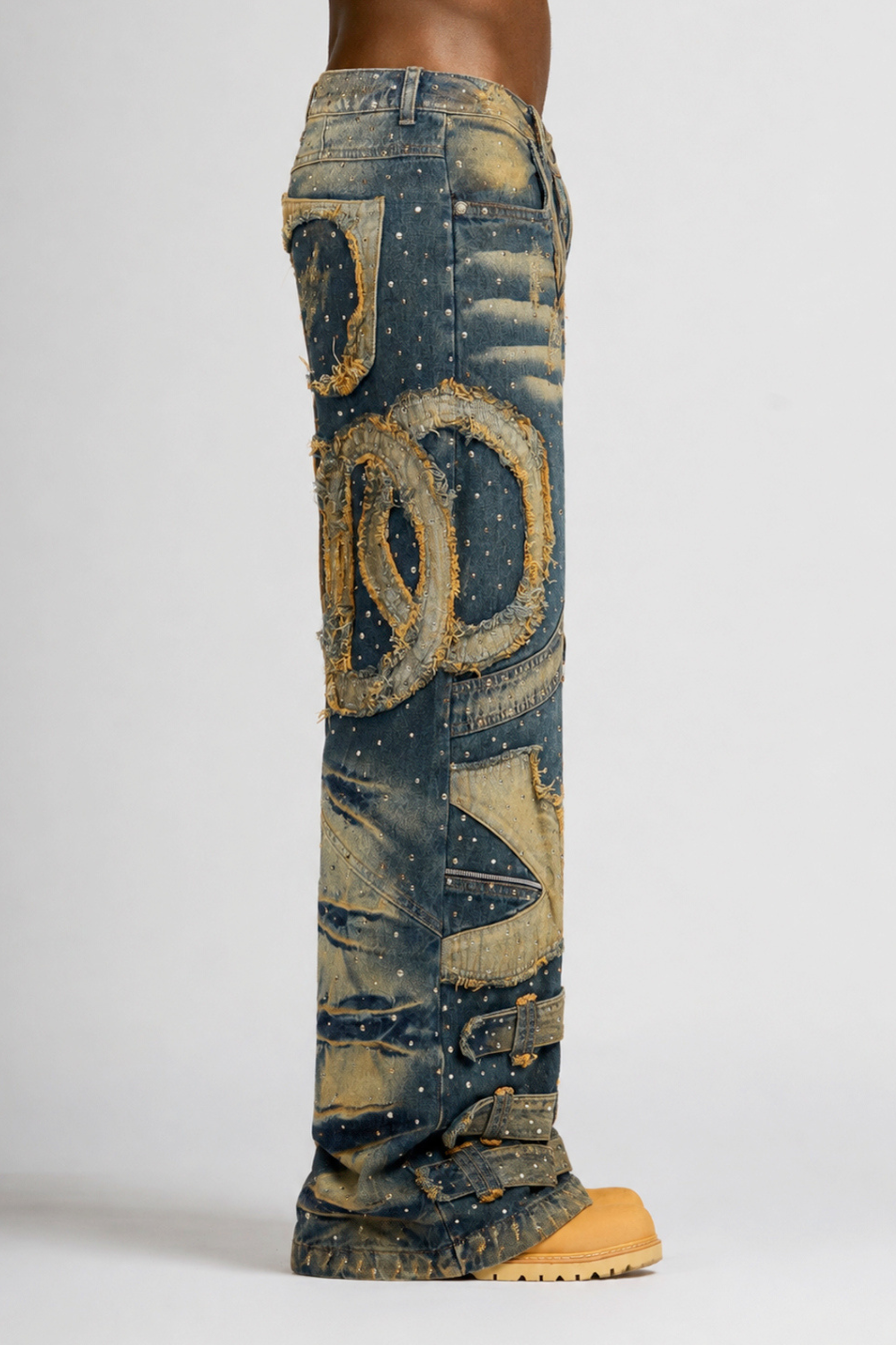 JEAN EMBLEM AZUL CON PEDRERÍA MEN