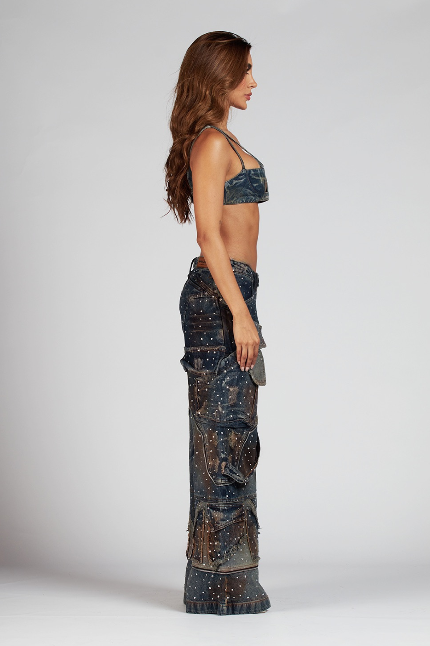 SET SIGNATURE WOMAN AZUL CON PEDRERIA