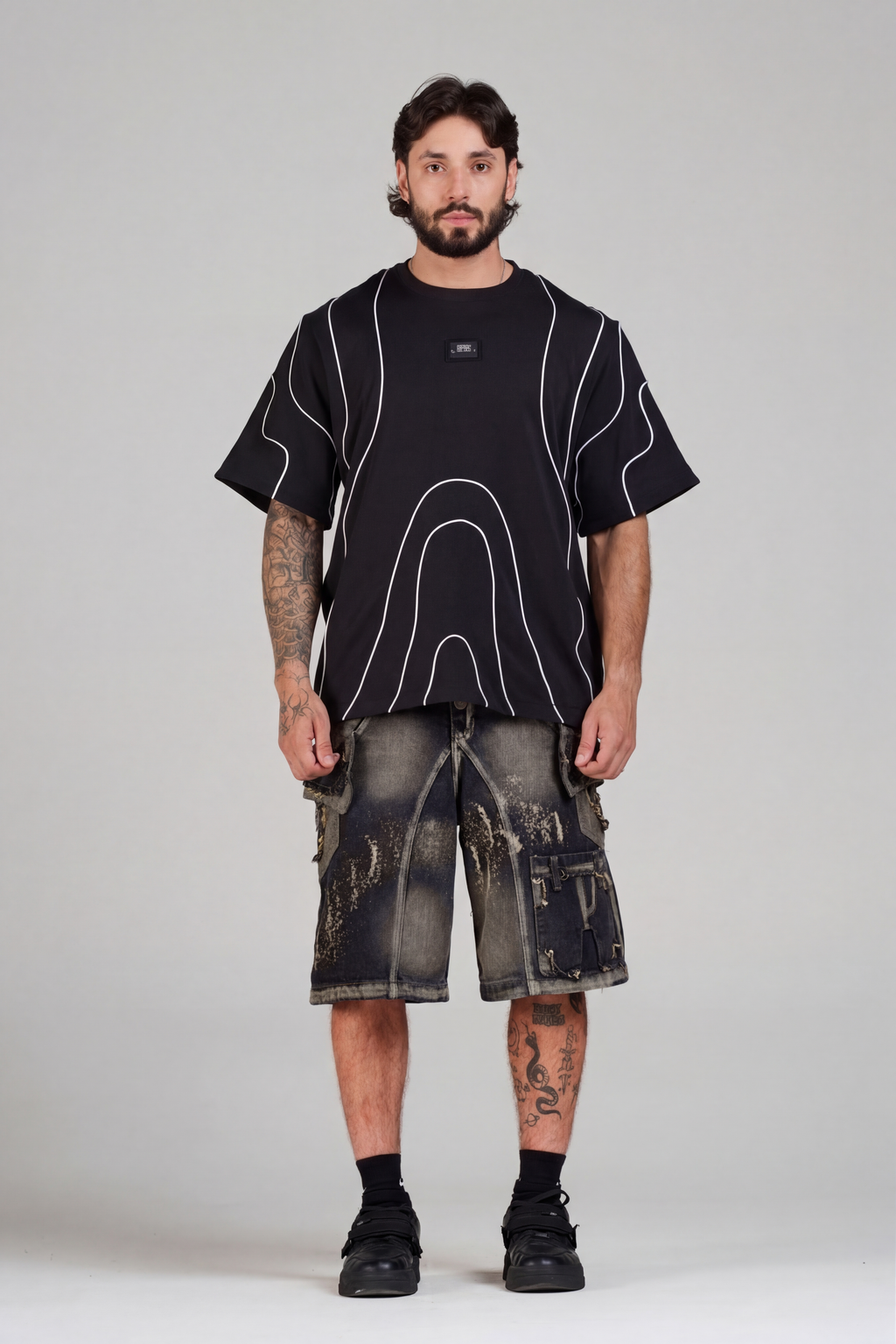 SET CAMISETA Y BERMUDA S91 NEGRA