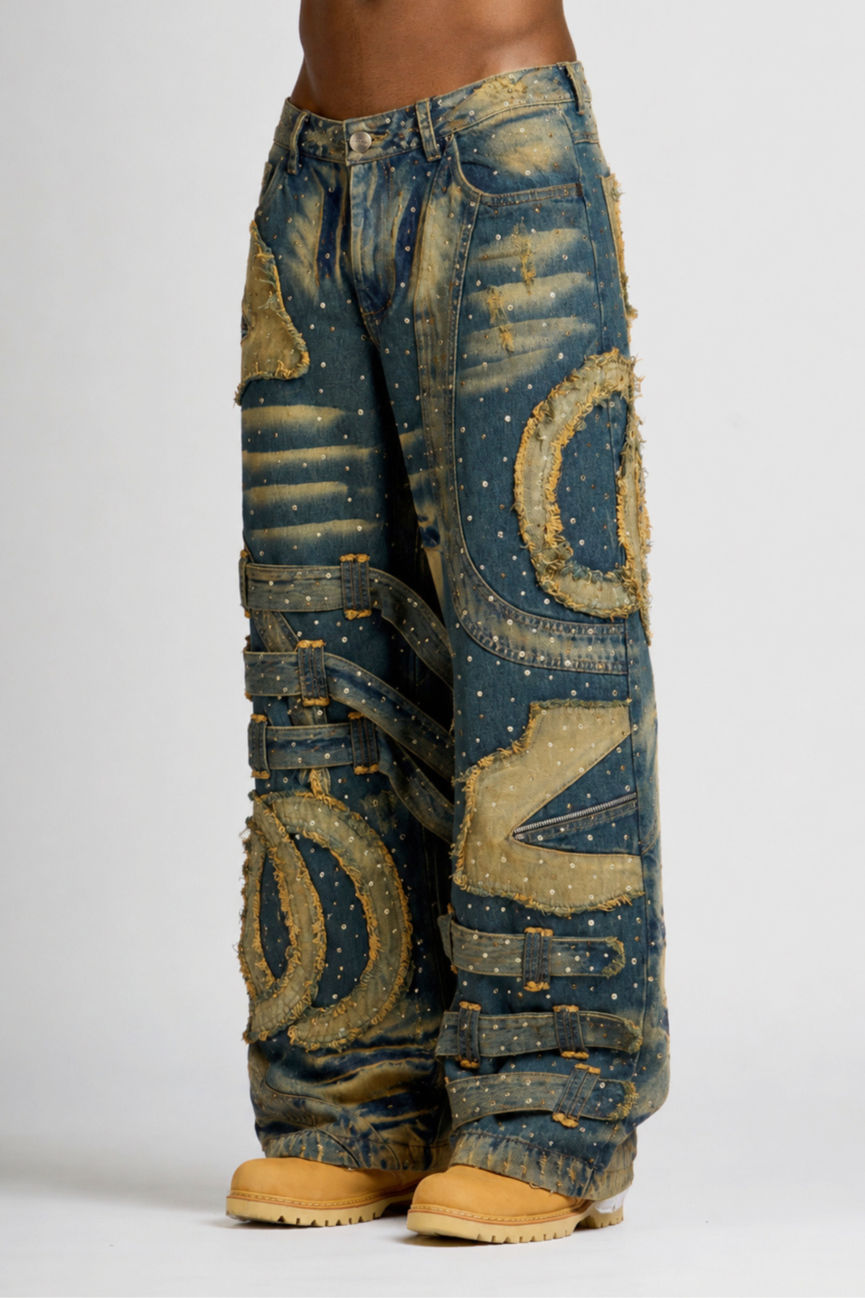 JEAN EMBLEM AZUL CON PEDRERÍA MEN