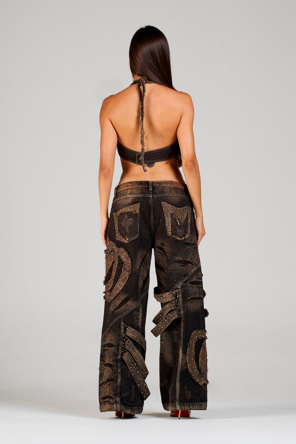 SET TOP APPALUSEÉ Y JEAN EMBLEM BLACK CON PEDRERÍA