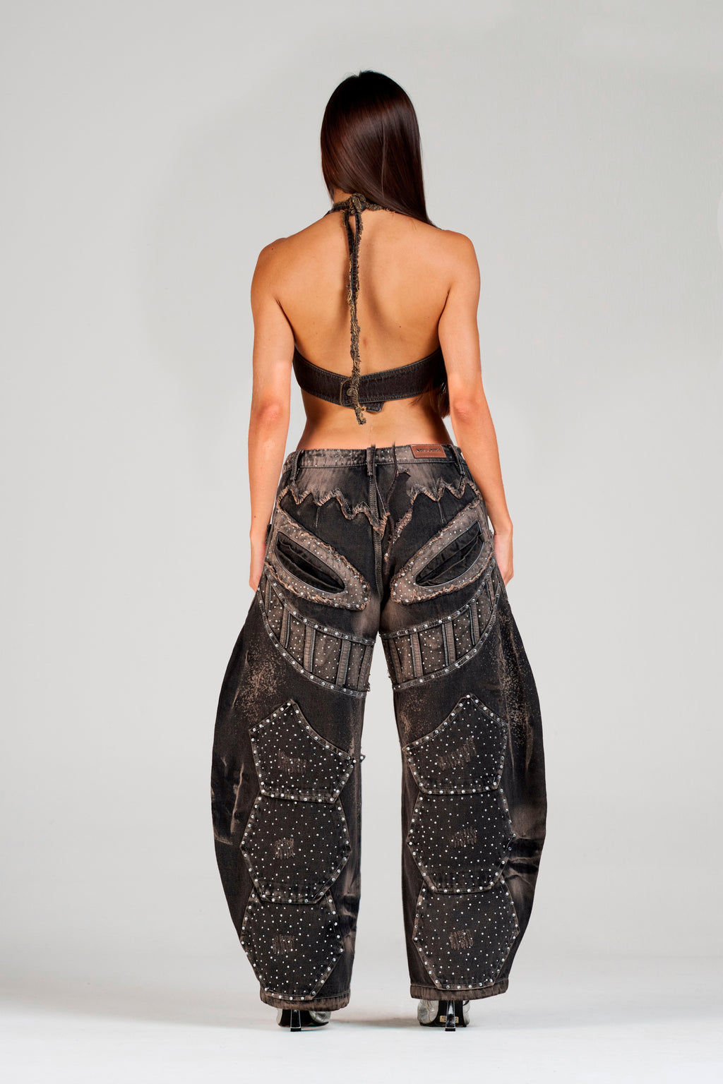 SET TOP APPALUSEÉ Y JEAN FACE COFEBLACK CON PEDRERÍA