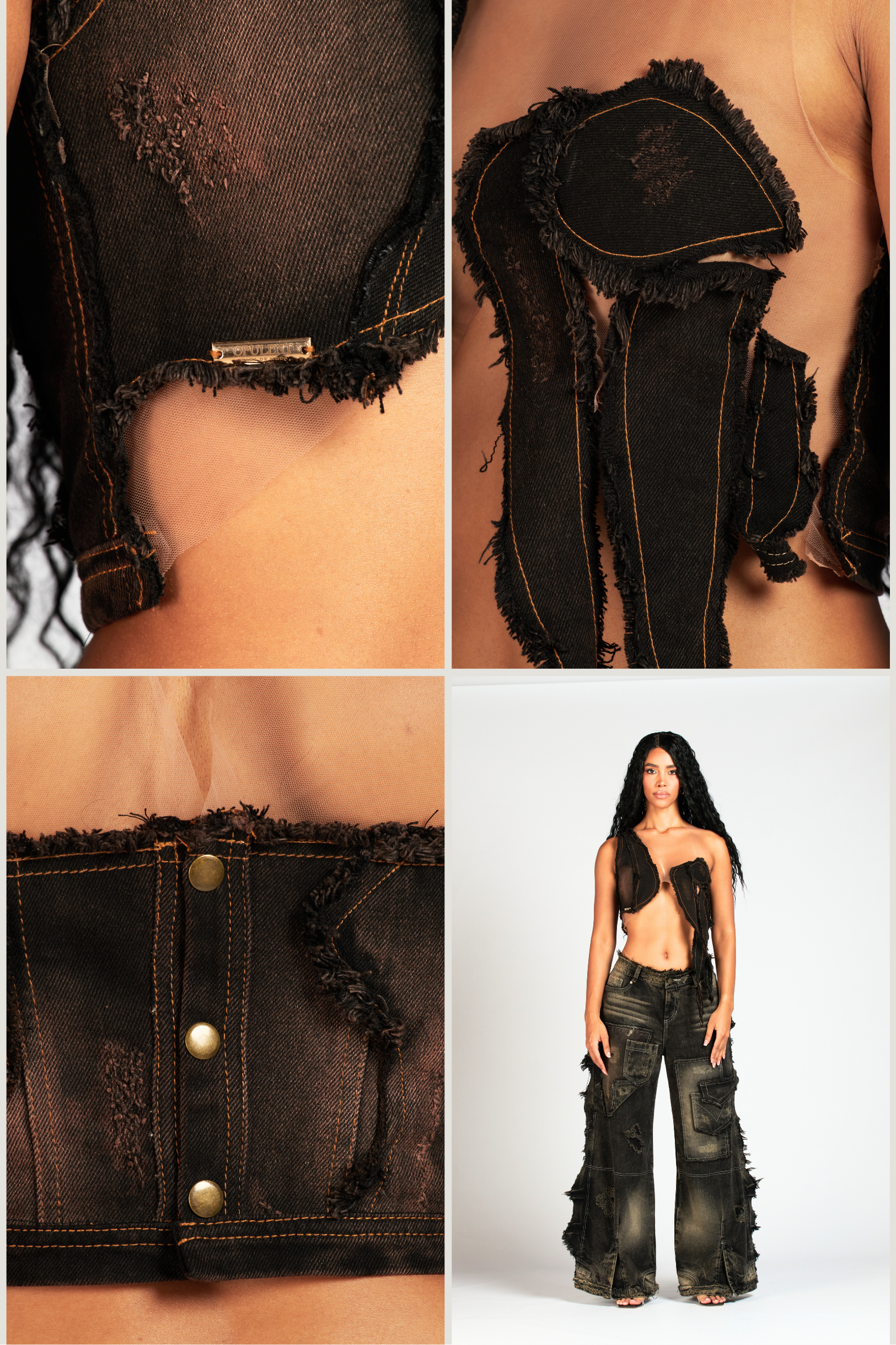 CROP TOP CASPIO NEGRO