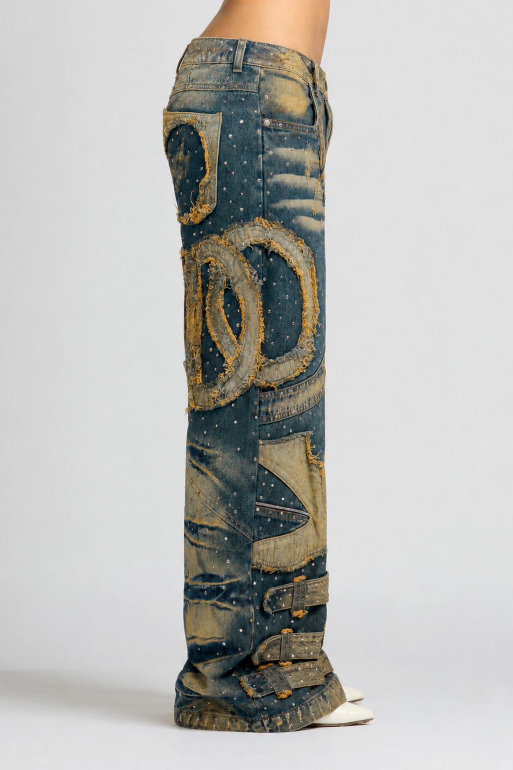JEAN EMBLEM AZUL CON PEDRERÍA WOMAN