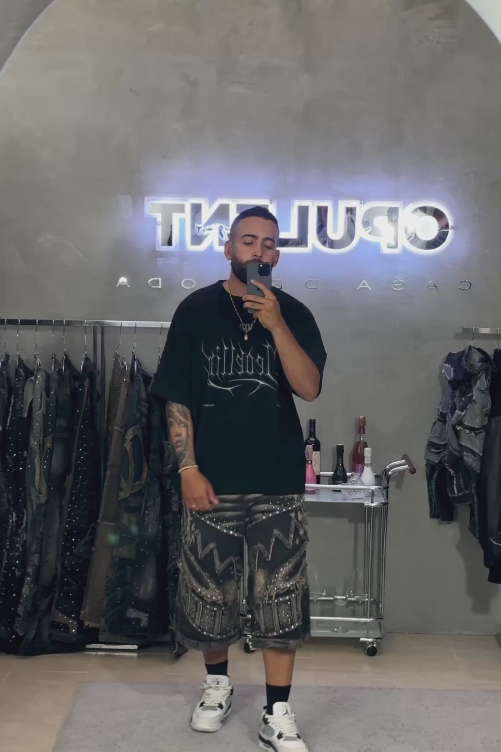 JORTS | BERMUDA FACE COFFEBLACK MEN CON PEDRERÍA
